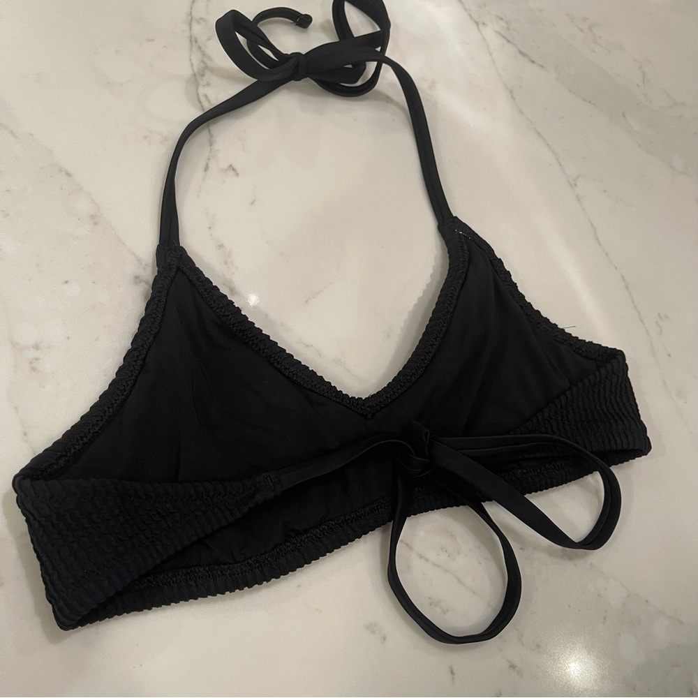Aerie Black Ribbed Halter Bikini Top - Picture 8 of 11